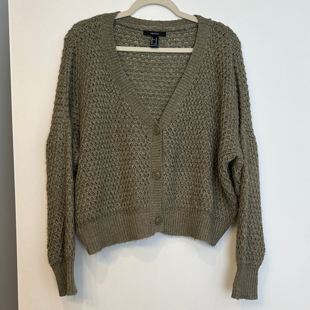 Forever 21 Light Green Cardigan